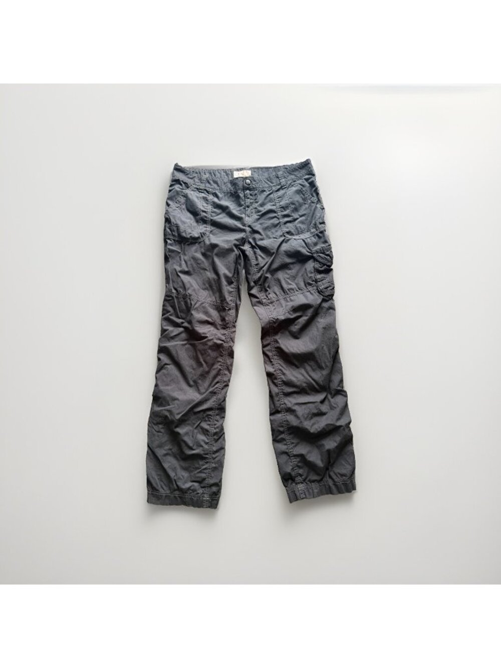 OP Cargo Pants Women 15 Black Soot Y2K Utility Straight Leg Pockets 0J11001Y